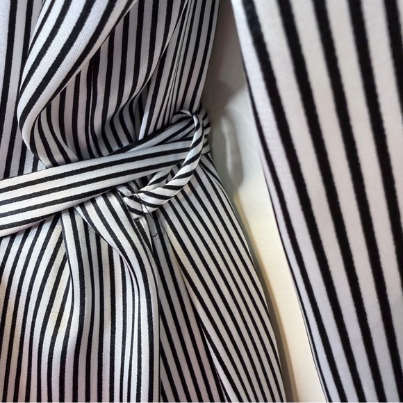 Apt. 9 | Striped Satin Lace Cuffs Open Front Belted Mini Robe - Picture 9 of 16